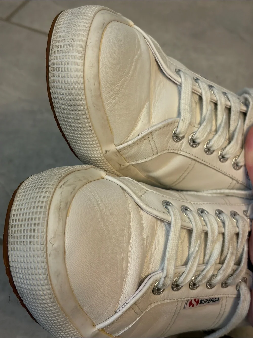 Superga White Leather Low-Top Sneakers 9.5 W 41 EU
